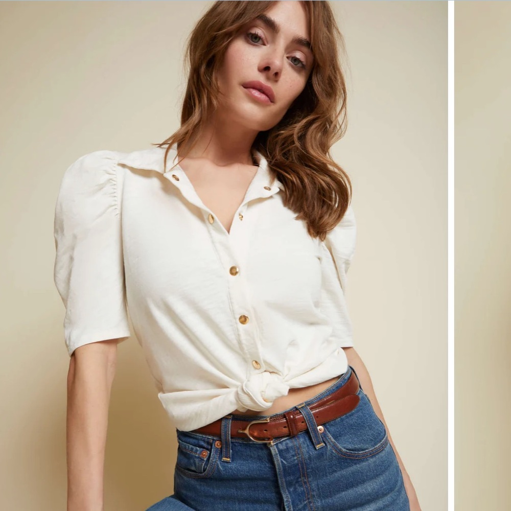 Nation LTD - Ennis Feminine Workshirt in Off White